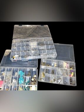 Huge Jewelry Making Supply Lot - 3 Organized Cases, Turquoise, Tassels, Findings